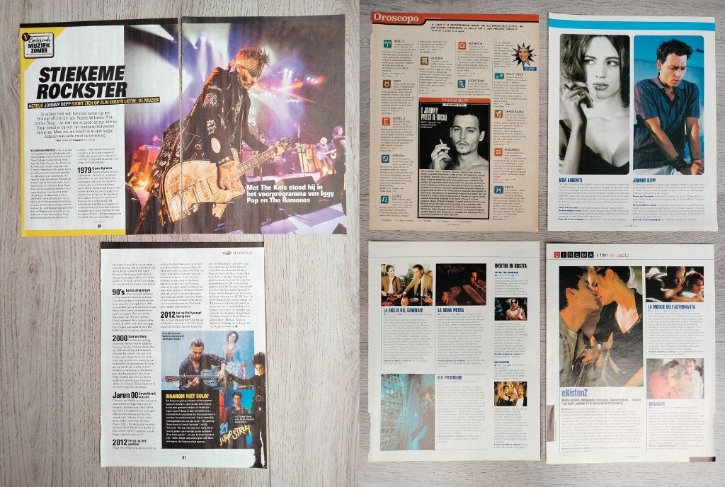 Tijdschrift artikelen Johnny Depp & band The Kids, Verzenden, Zo goed als nieuw, Film, Overige typen