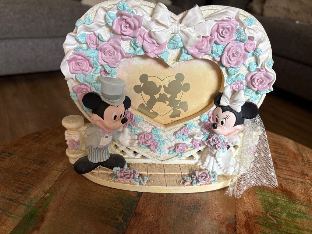 Disney Trouw Fotolijst Mickey & Minnie Mouse, Ophalen, Mickey Mouse, Zo goed als nieuw, Beeldje of Figuurtje