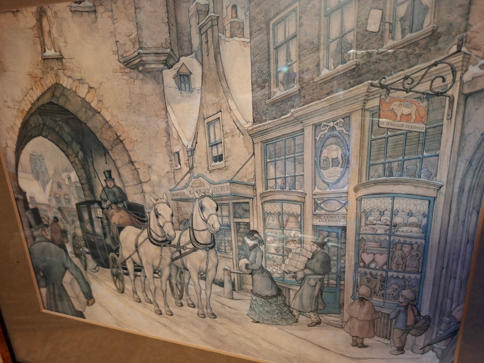 2 grote lijsten met prenten van Anton Pieck, Ophalen, 1980 tot heden, Zo goed als nieuw, Overige onderwerpen