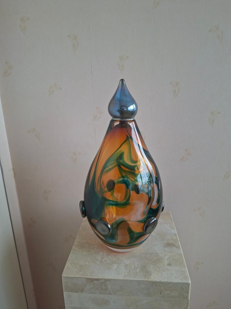 Glaskunst Object " gebouw" door Saniye Bildercin Leerdam, Ophalen of Verzenden
