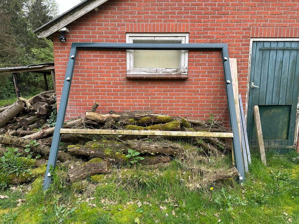 Frame met deuren voor garage - Aluminium pui kozijn, Ophalen, Zo goed als nieuw, Aluminium, 225 cm of meer