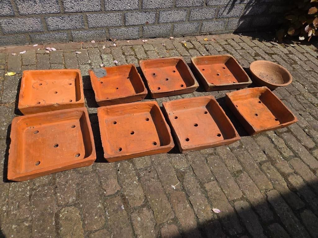 Handgemaakte Terracotta Schalen - 28x28cm, Ophalen, Gebruikt, Schaal, Vierkant