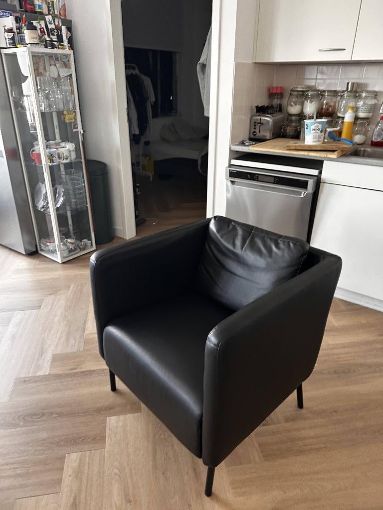 4x IKEA EKERÖ fauteuil zwart – goede staat – Breda, Huis en Inrichting, Fauteuils, Ophalen, Zo goed als nieuw, 75 tot 100 cm, 50 tot 75 cm