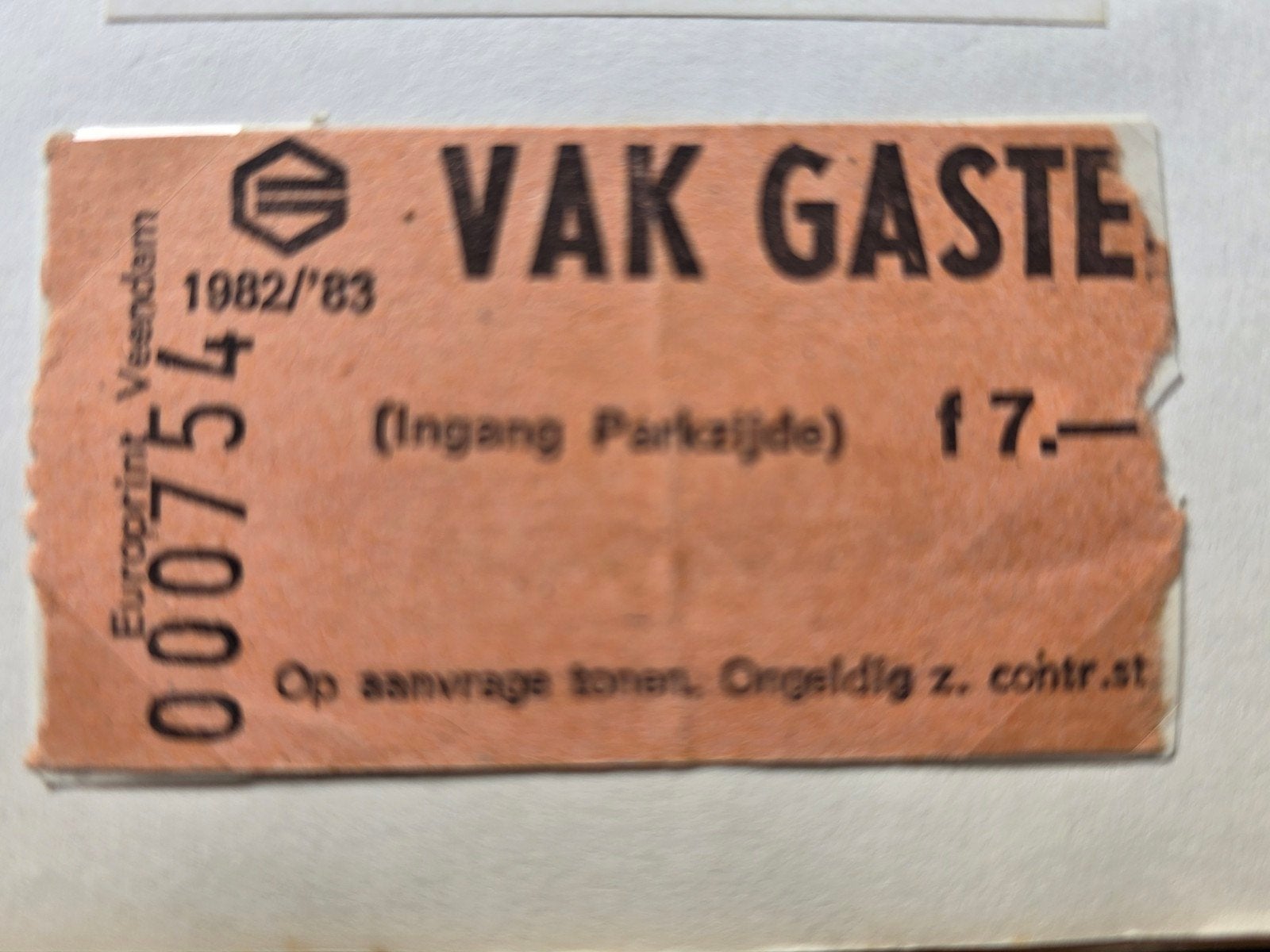 Voetbalticket Fc Groningen-Feyenoord  04-04-1983., Tickets en Kaartjes, Eén persoon, April