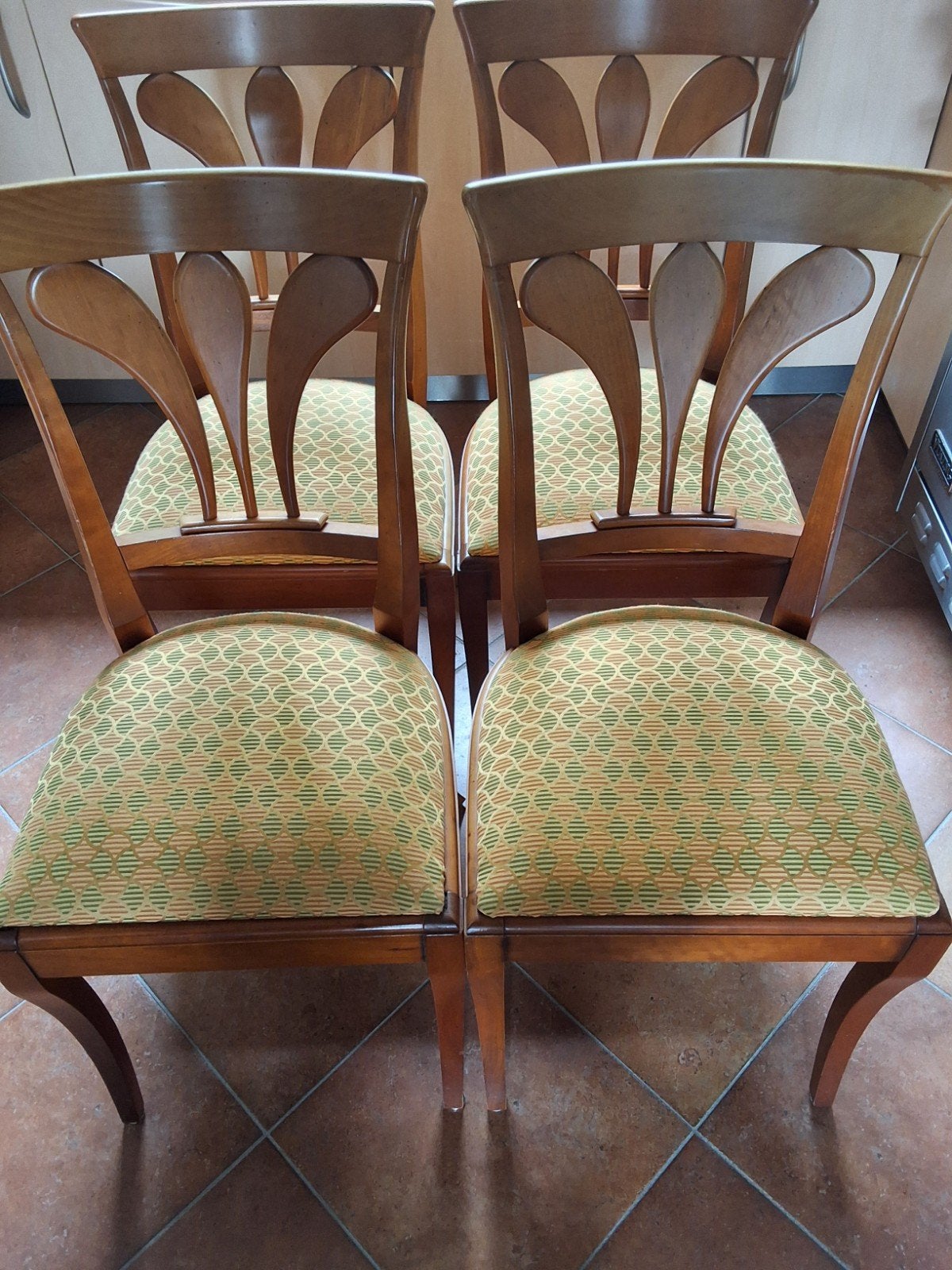 4 Grange eetkamerstoelen, Hout, Gebruikt, Overige kleuren, Klassiek