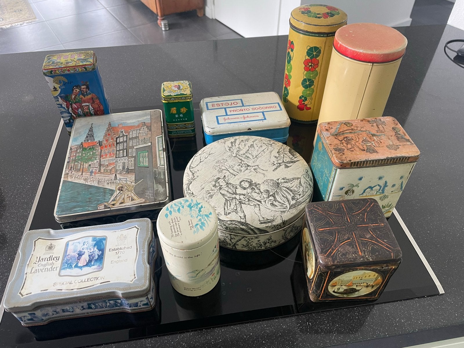 Vintage blikken trommels - diverse designs en maten, Ophalen of Verzenden, Gebruikt, Overige, Overige merken
