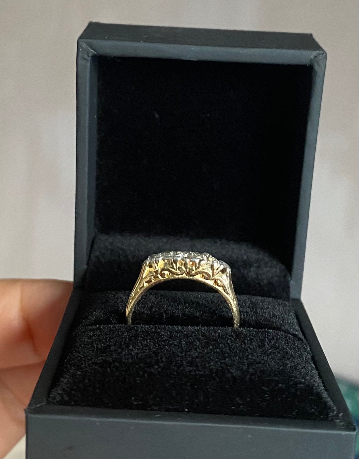 Vintage diamant diamant ring 18 karaat goud antiek, Ophalen of Verzenden, Zo goed als nieuw, 17 tot 18, Dame