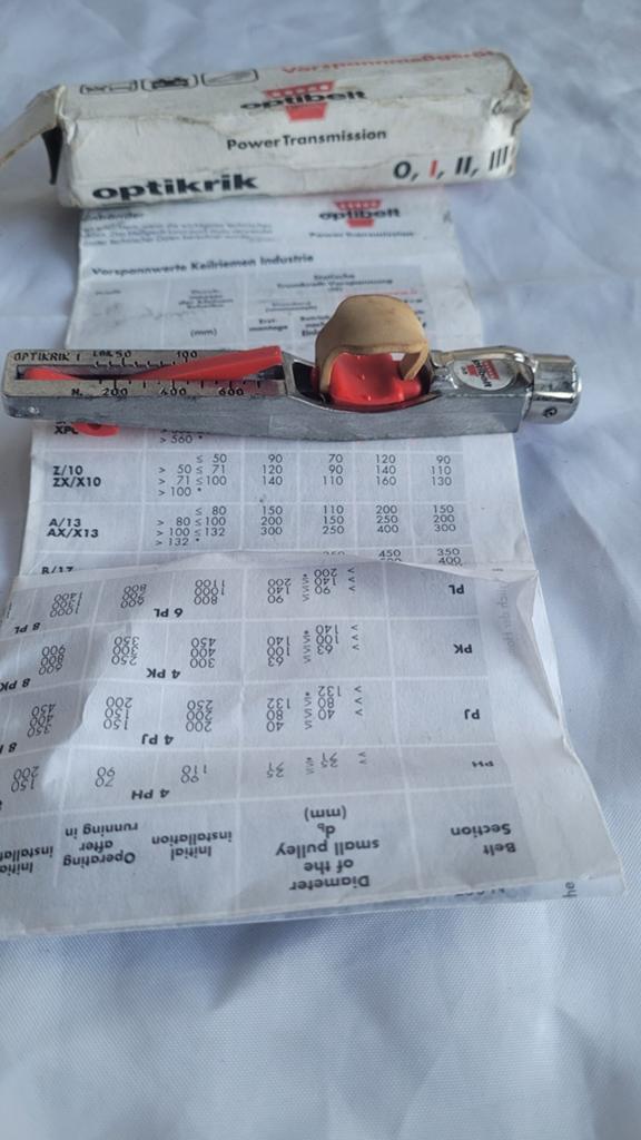 OPTIBELT VINTAGE APPARAATJE VOOR V- SNAAR SPANNING TE METEN, Ophalen of Verzenden