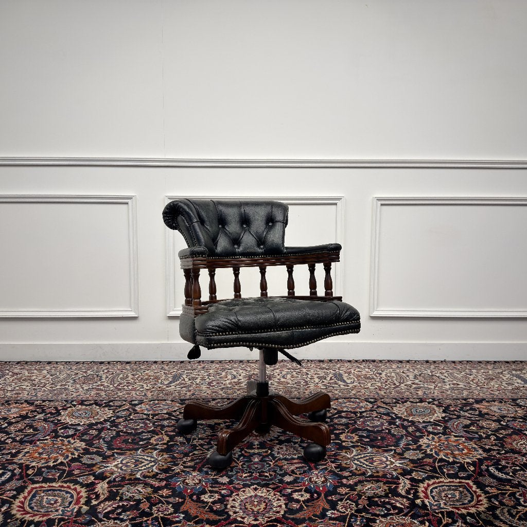 Klassiek Engels Chesterfield Bureaustoel, Antiek en Kunst, Ophalen of Verzenden