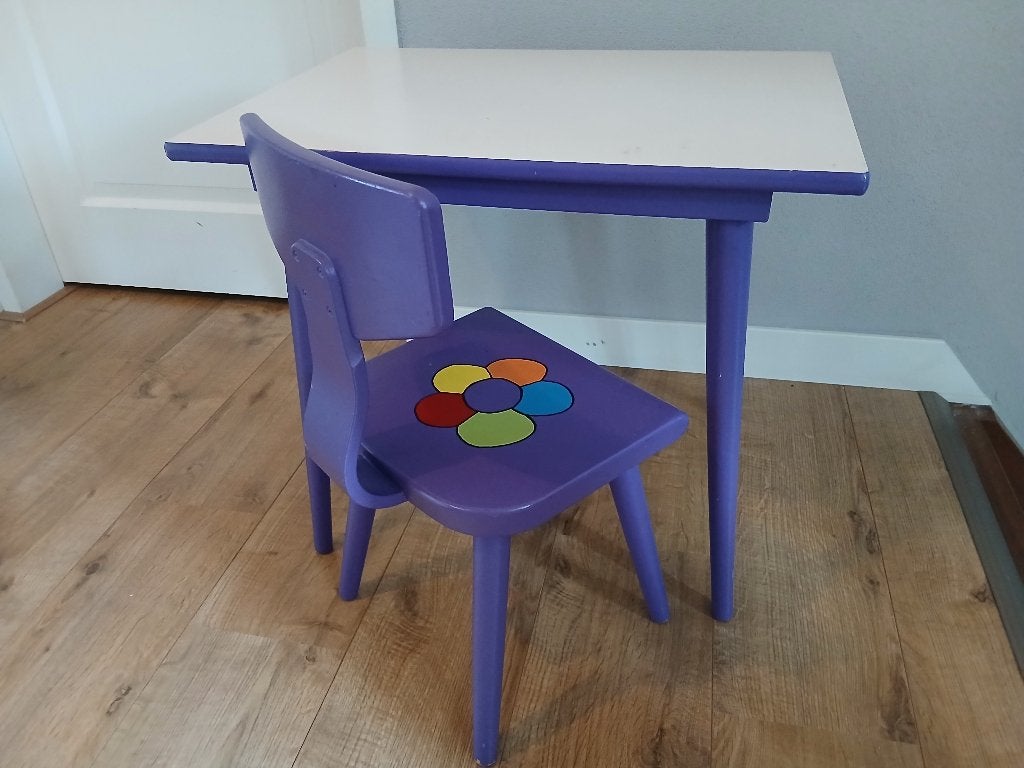 Kindertafel + stoel (Rolf), Ophalen, Zo goed als nieuw, Tafel(s) en Stoel(en)