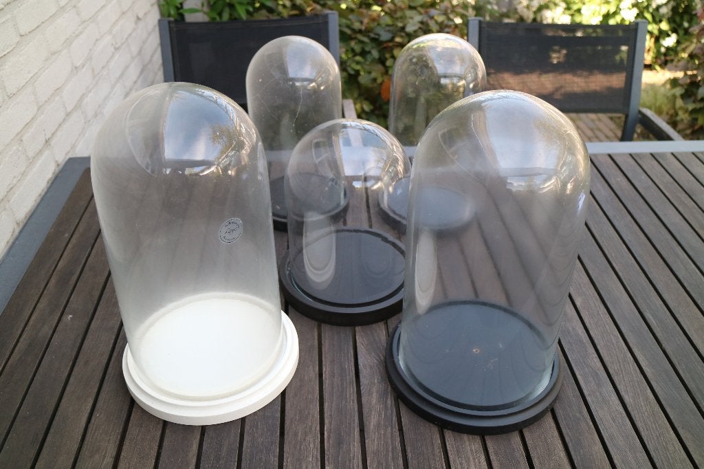 glazen stolpen met voet, Glas, Ophalen, Zo goed als nieuw, Met voet