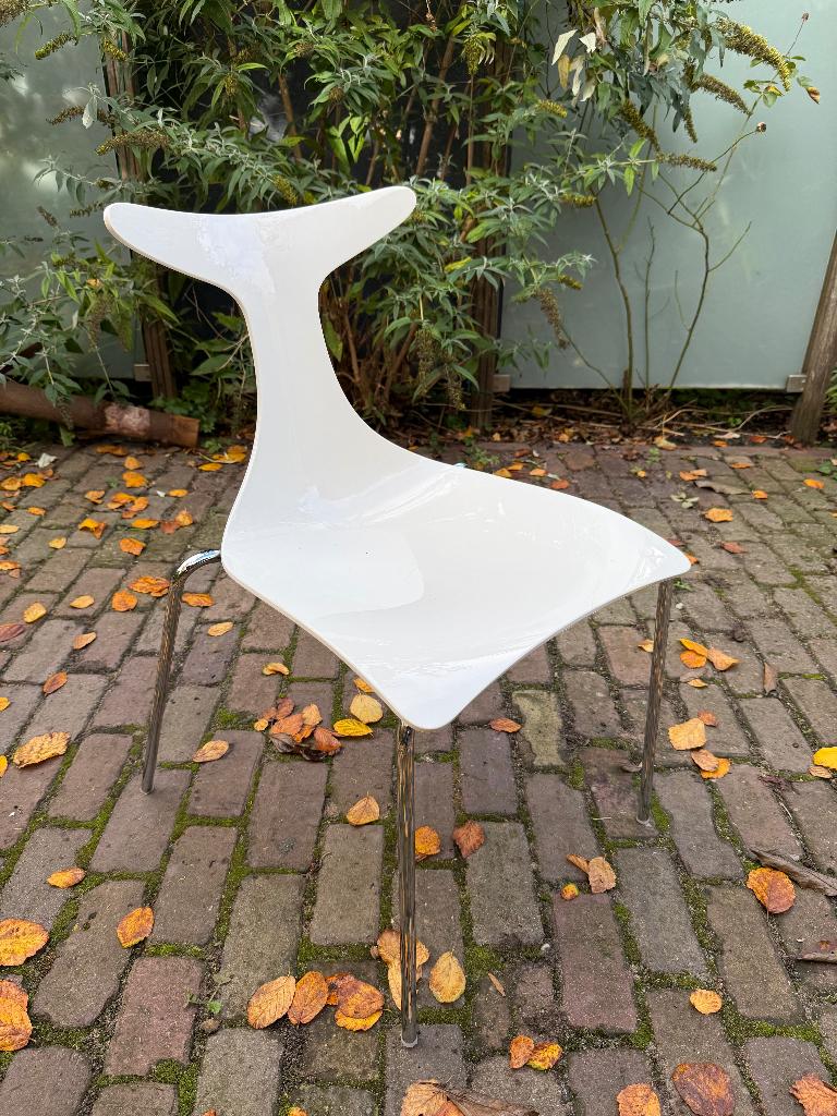 Delfy Designstoel Italiaans Design, Huis en Inrichting, Stoelen, Ophalen, Wit, Zo goed als nieuw, Italiaans Modern Tijdloos