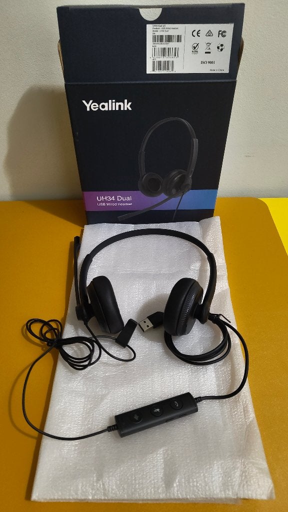 Yealink UH34 dual headset USB 1x gebr. nieuw in doos perfect, Ophalen of Verzenden, Bedraad, Gaming headset, Zo goed als nieuw