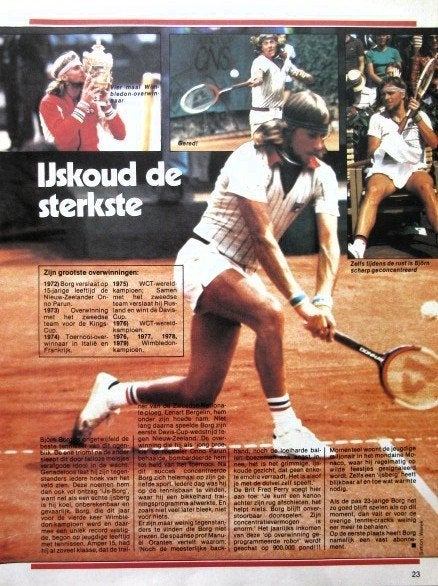 Artikel Bjorn Borg 1980 tennis, Ophalen of Verzenden, 1980 tot heden, Tijdschrift