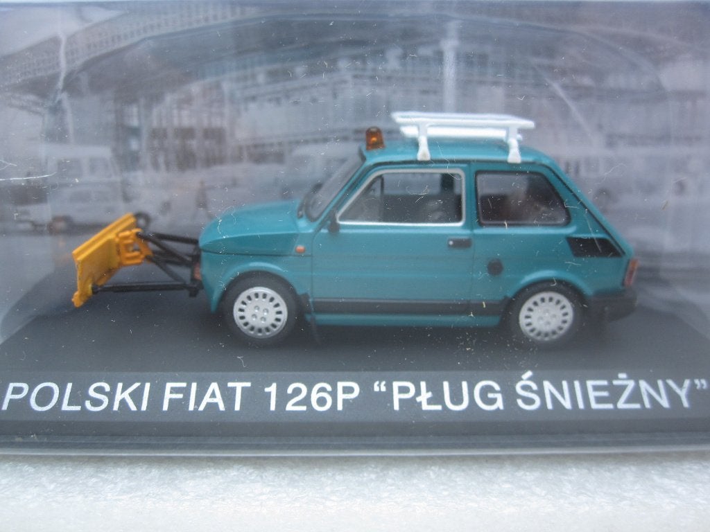 Polski Fiat 126P sneeuwschuiver 1984 1:43 Atlas, Ophalen of Verzenden, Nieuw, Auto, Overige merken