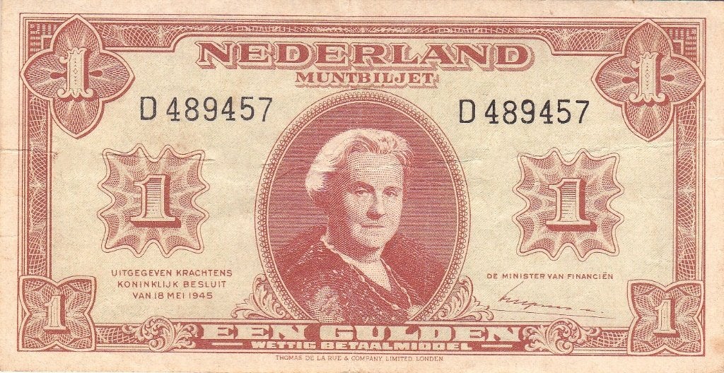 EEN GULDEN WILHELMINA 1945, Ophalen of Verzenden