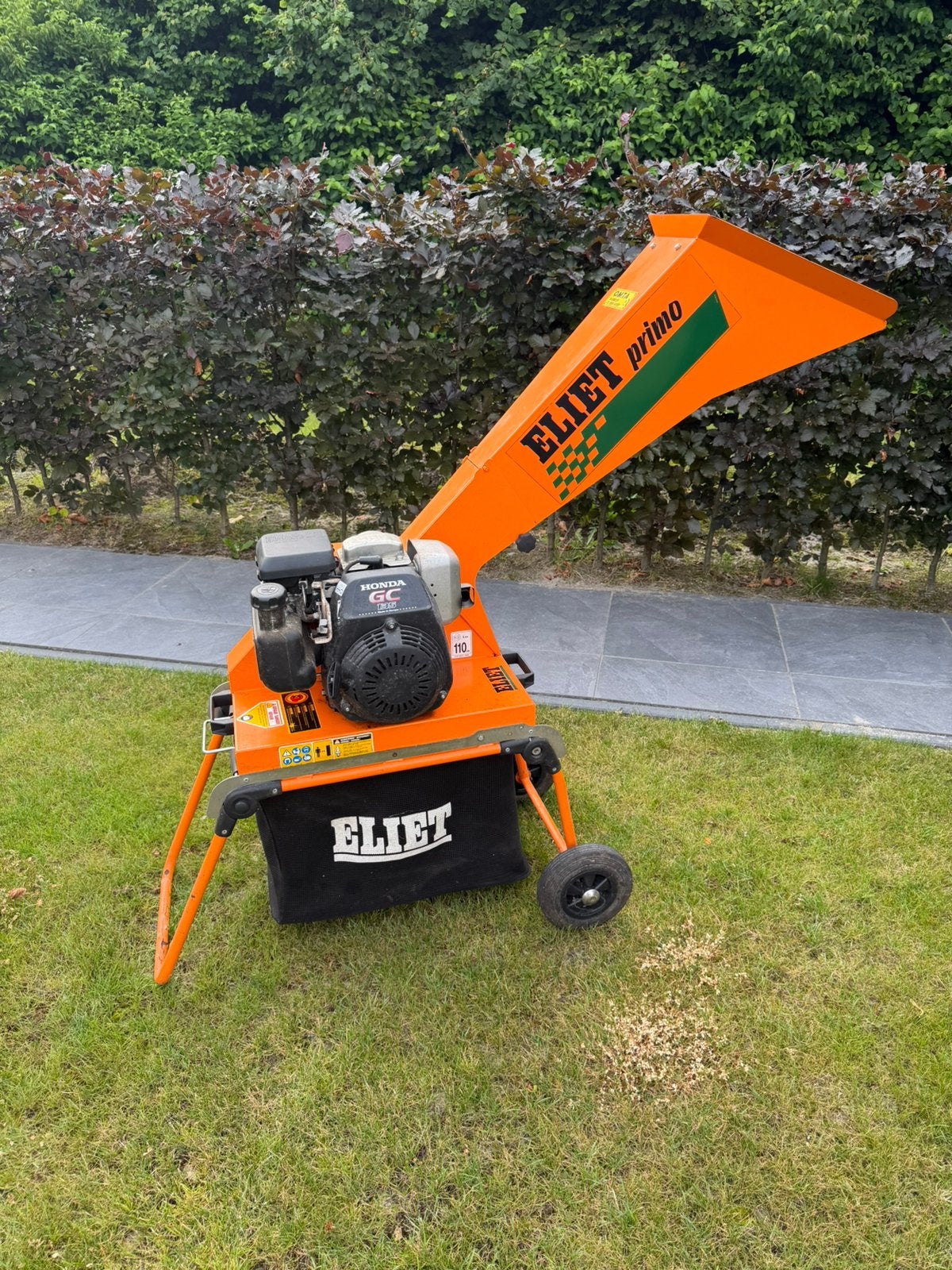 Eliet primo versnipperaar te koop, Tuin en Terras, Hakselaars, Ophalen, Gebruikt, Benzine, Met opvangzak