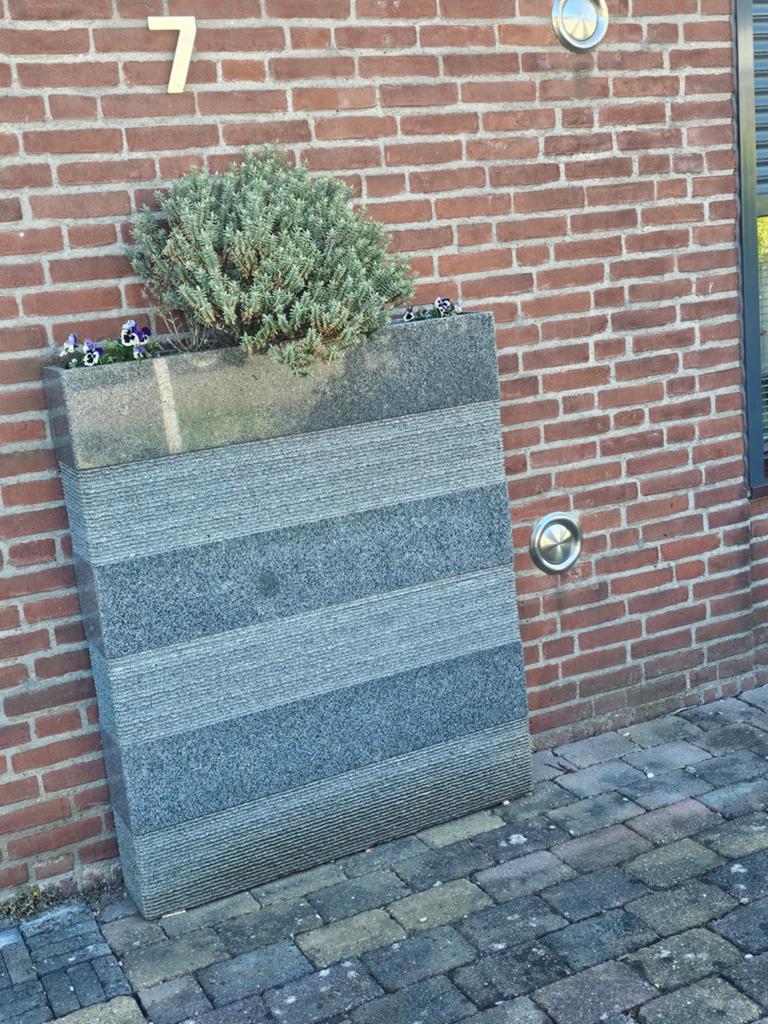 Zware granieten plantenbak, 100x120 cm, Tuin en Terras, Ophalen, Gebruikt, 60 tot 100 cm, Beton
