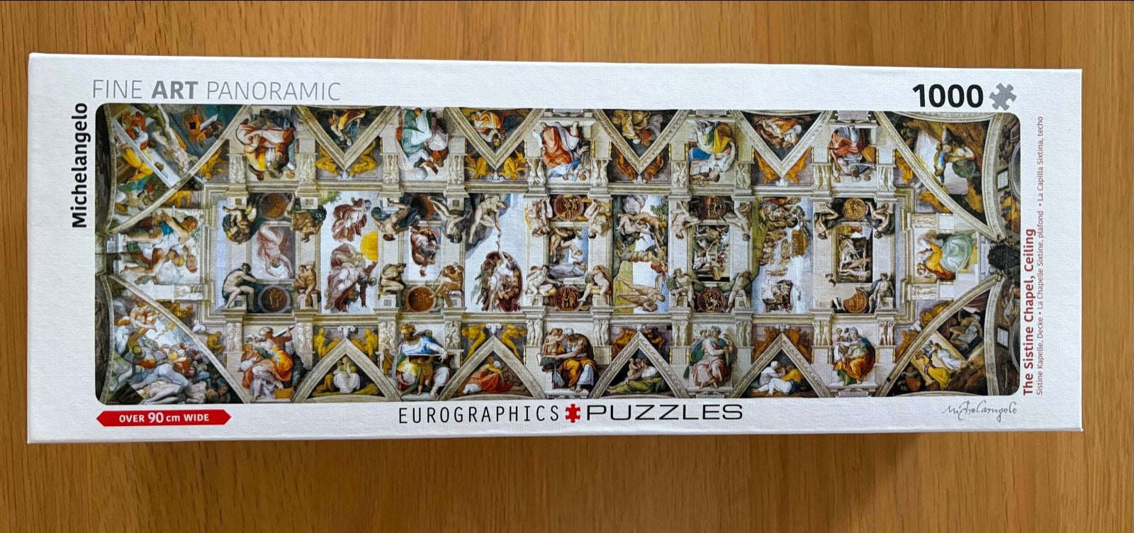 Michelangelo Sixtijnse Kapel Panoramische Legpuzzel 1000 stu, Hobby en Vrije tijd, Ophalen of Verzenden, 500 t/m 1500 stukjes