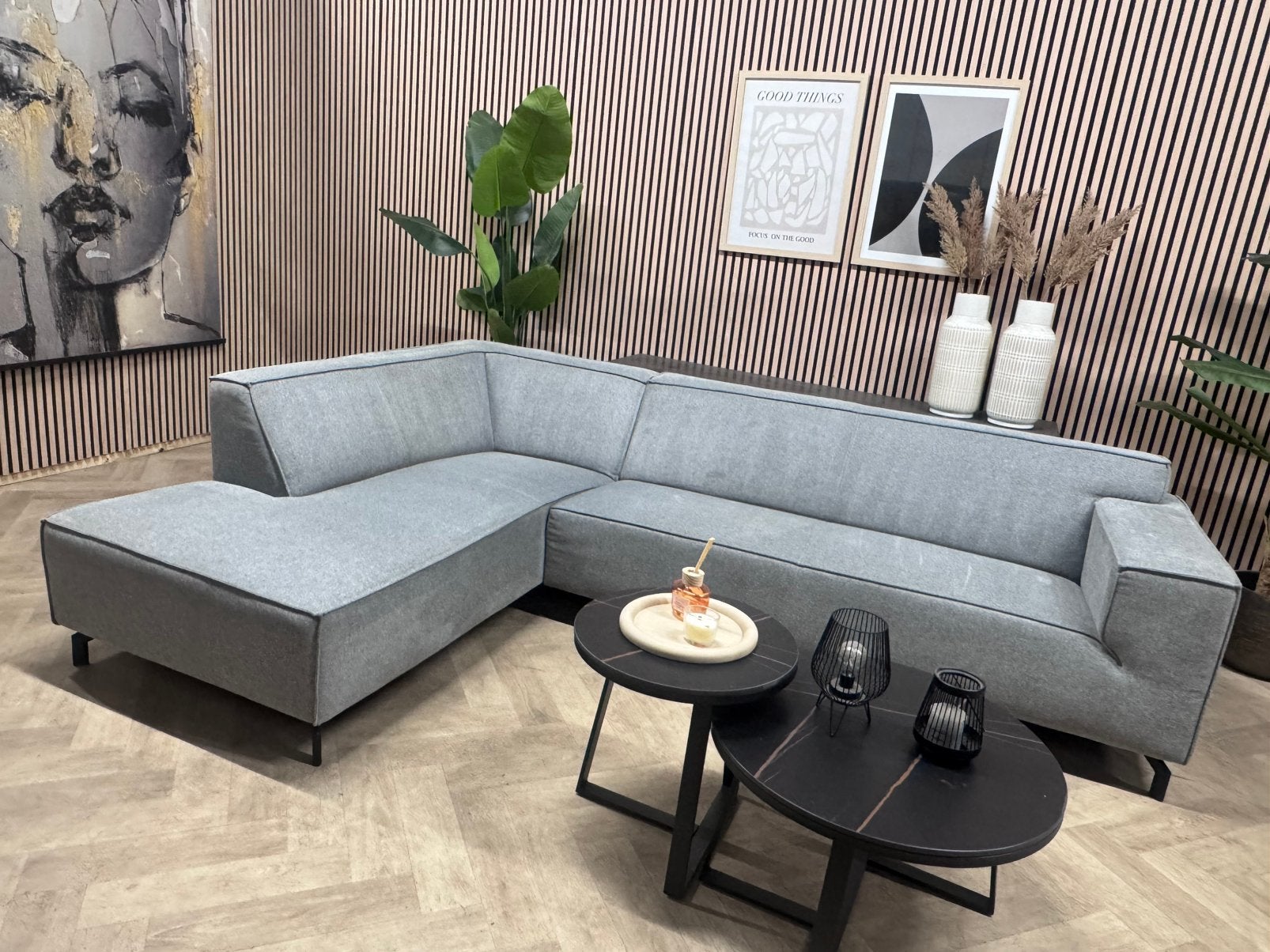 ZGAN Pronto Hoekbank Terzo - Grijs - 283 x 195, 250 tot 300 cm, -, -, Hoekbank