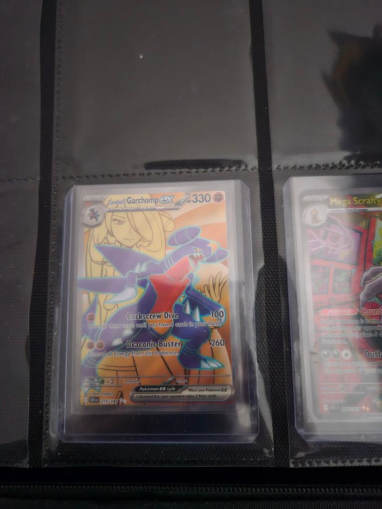 Pokemon Cyntia's Garchomp ex 215/182 Destined Rivals, Ophalen of Verzenden, Zo goed als nieuw, Losse kaart, Foil