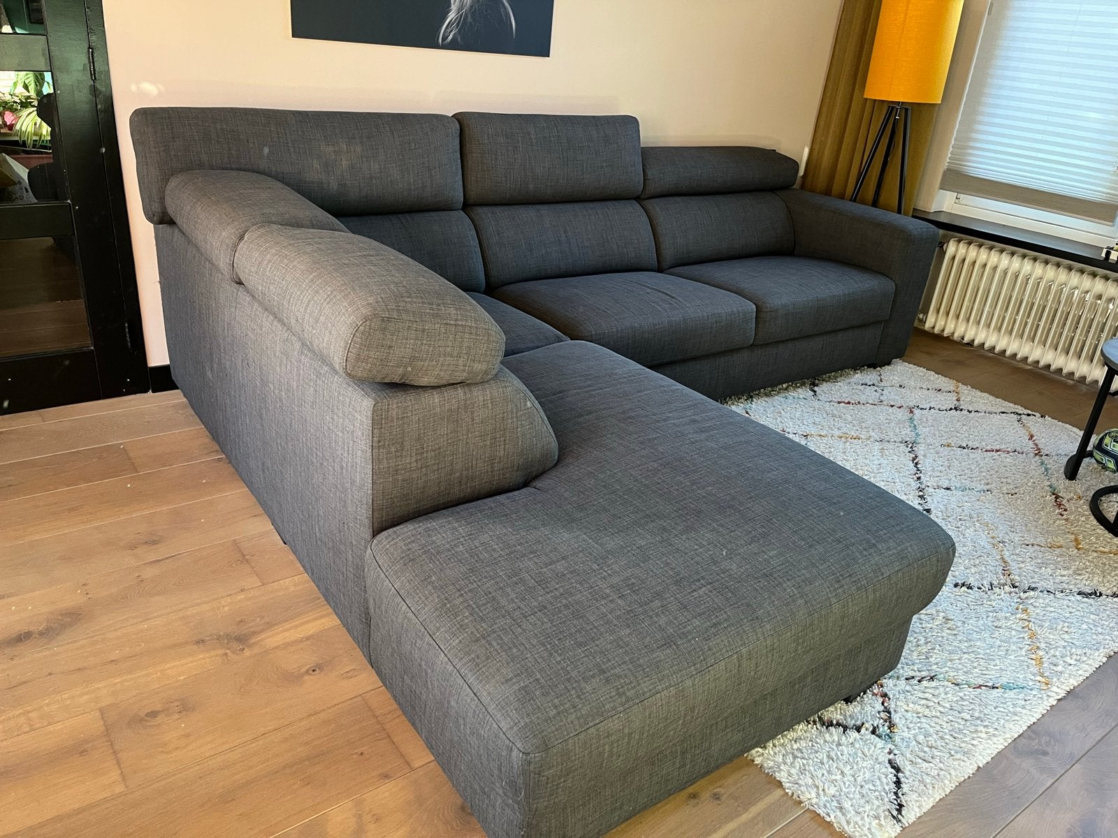 Hoekbank in zeer goede staat met verstelbare hoofdsteunen, Ophalen, 250 tot 300 cm, Gebruikt, Hoekbank