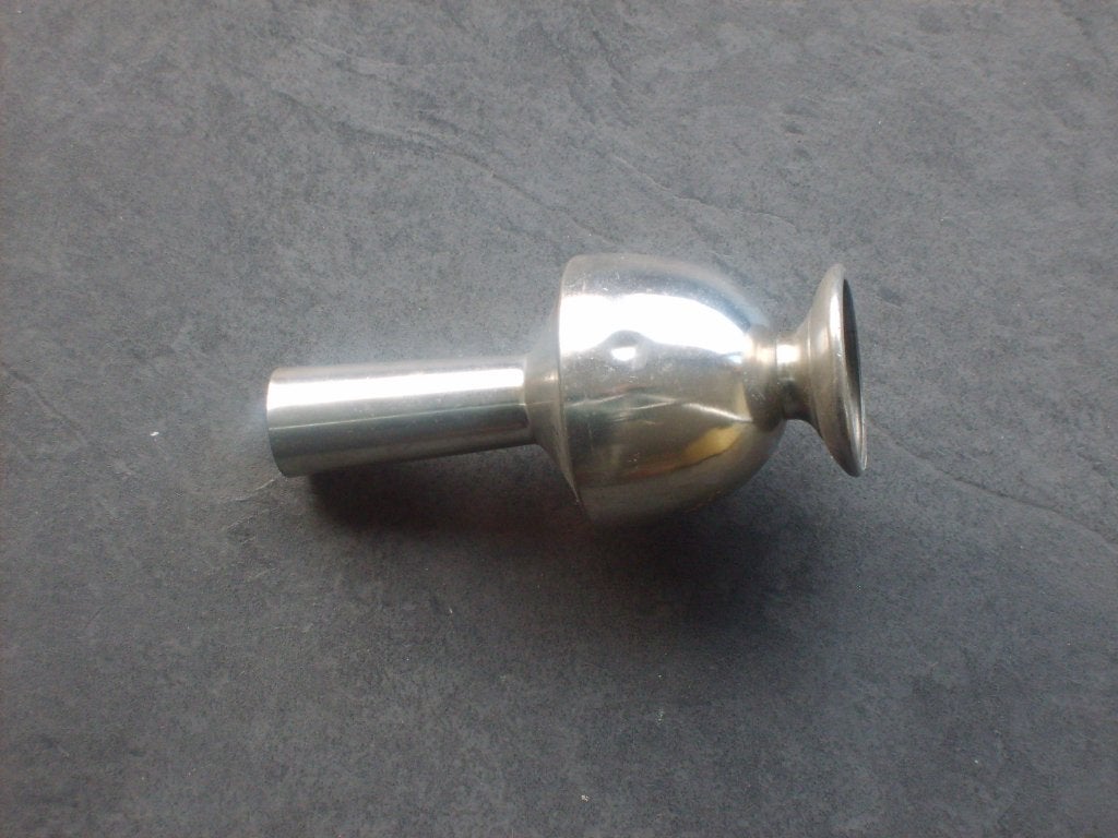 Tinnen vaas, strijkbouten, koper lampje en houten tol 2x., Ophalen of Verzenden