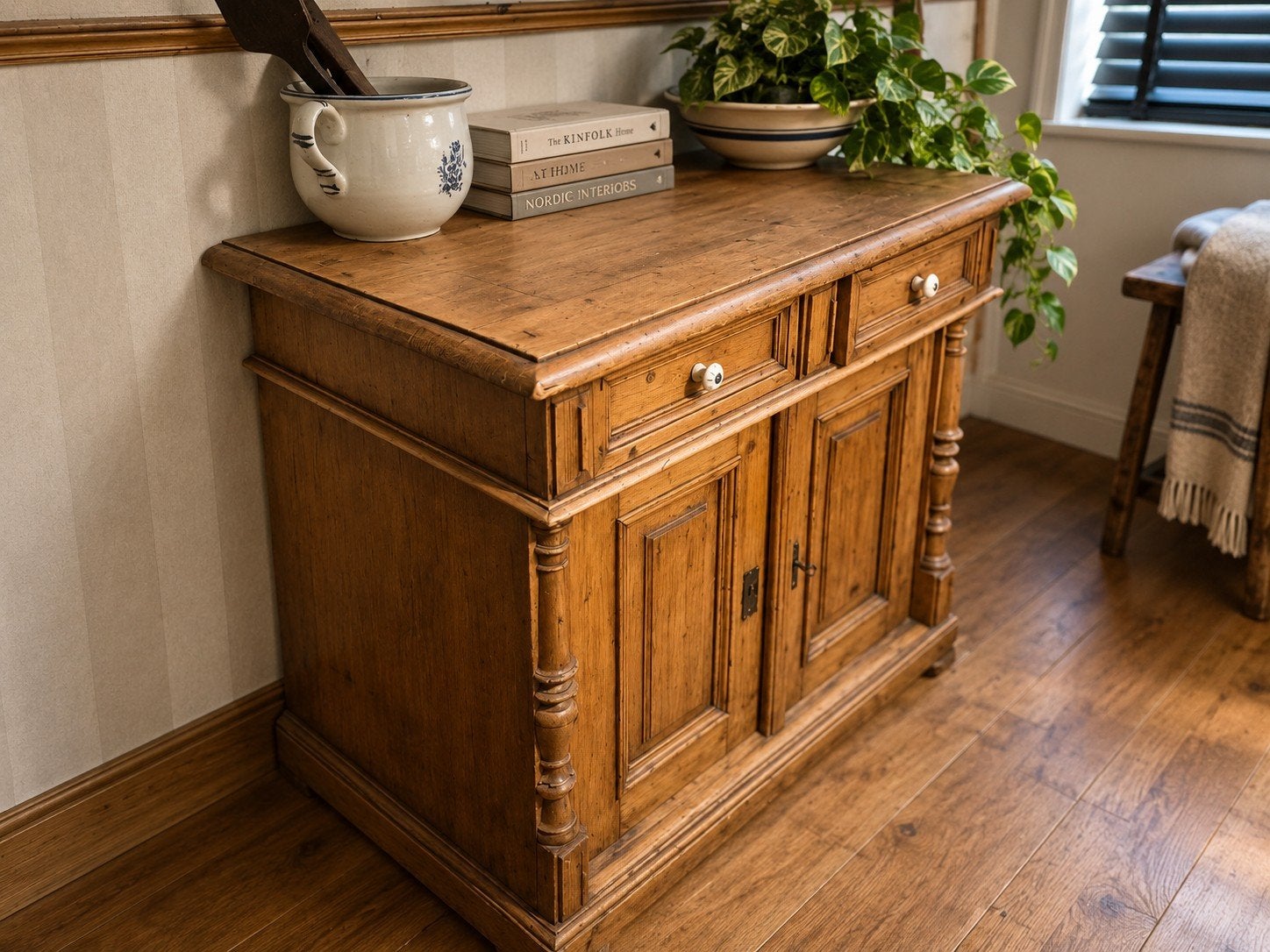 Antiek grenen kastje / commode, Ophalen, Gebruikt, 50 tot 100 cm, Landelijk