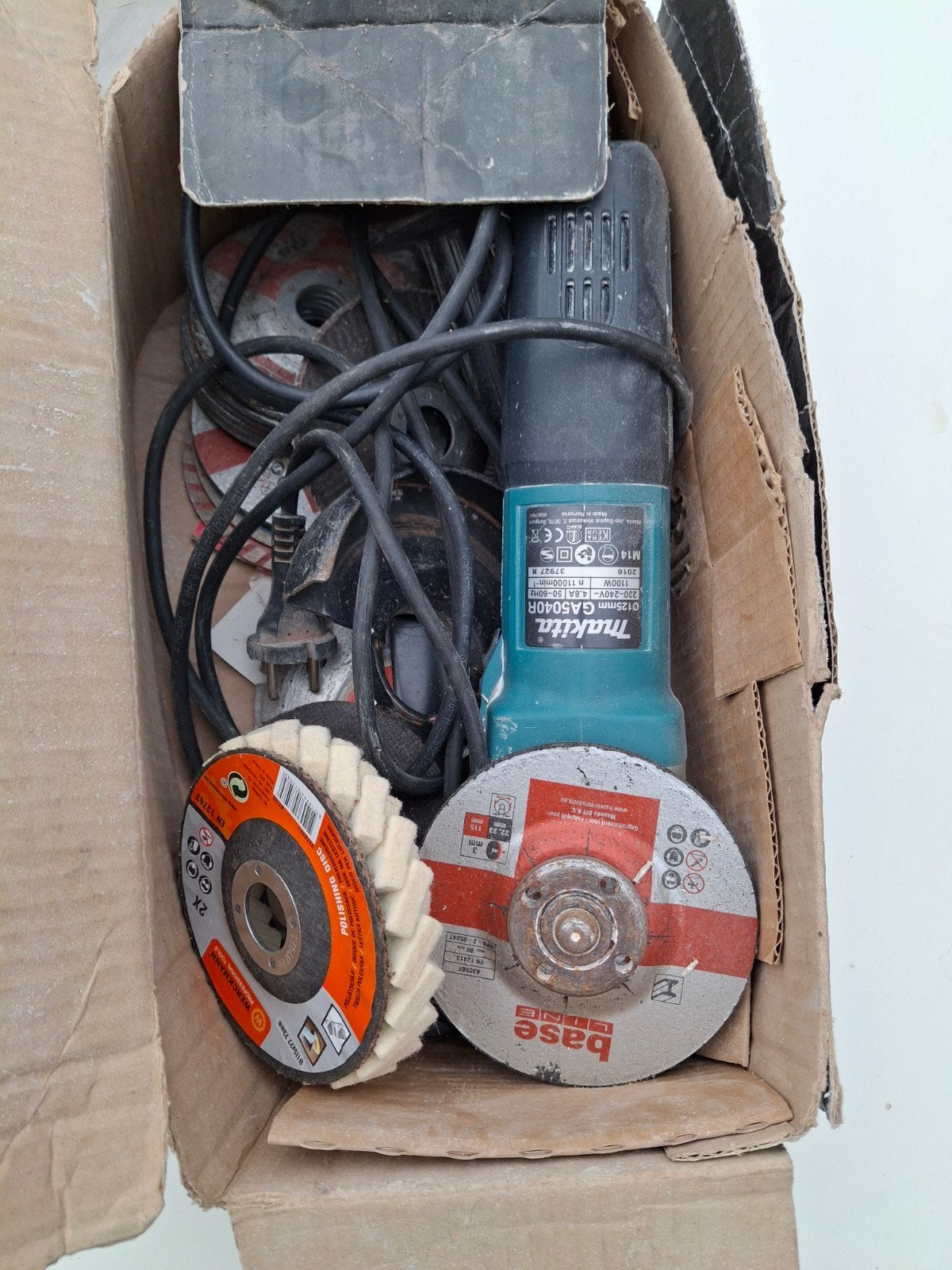 Makita Haakse Slijper GA5040R met accessoires, Ophalen of Verzenden, 1000 watt of meer, Haakse handslijpmachine