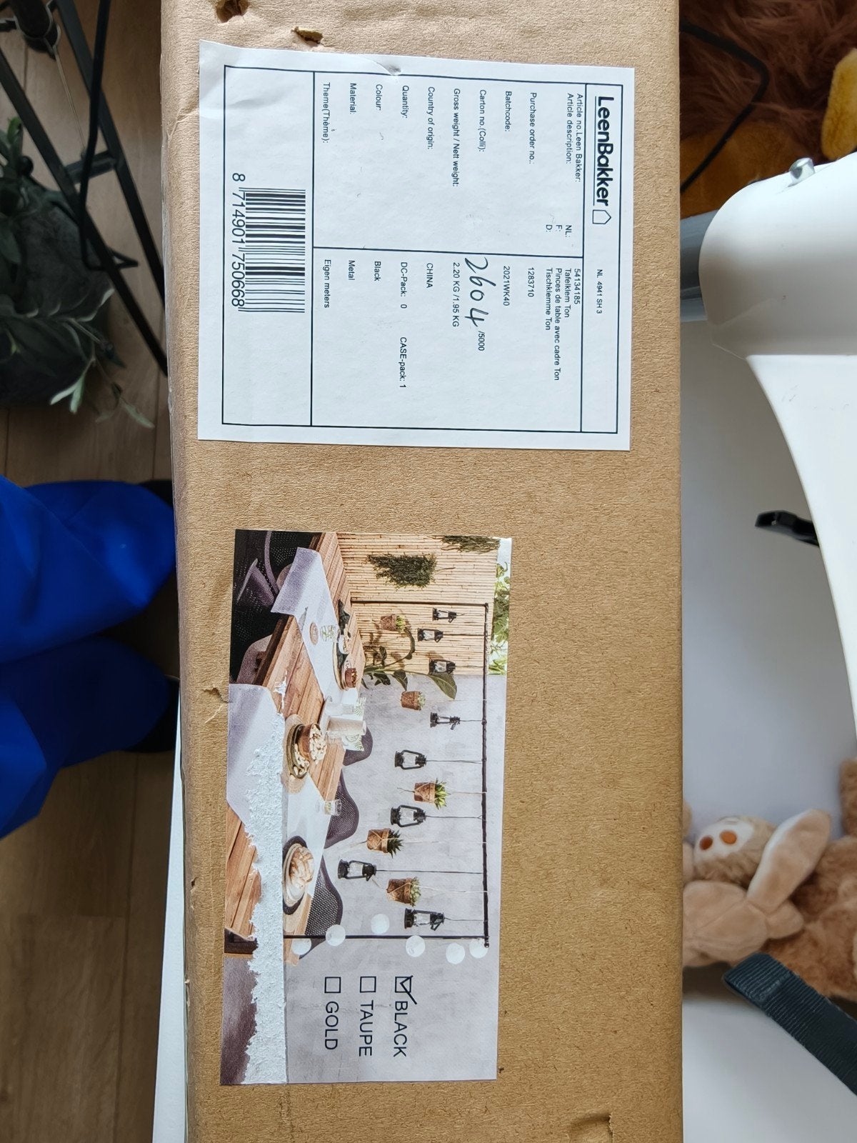 Leen Bakker Tafelklem Ton Zwart - Decoratieve Klem, Huis en Inrichting, Woonaccessoires | Overige, Ophalen, Zwart, Nieuw, Metaal