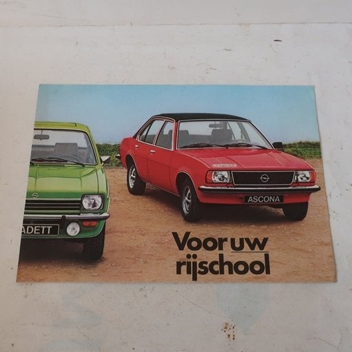 Opel Kadett Ascona Record folder rijschool lesauto NL tekst, Ophalen of Verzenden, Zo goed als nieuw, Opel