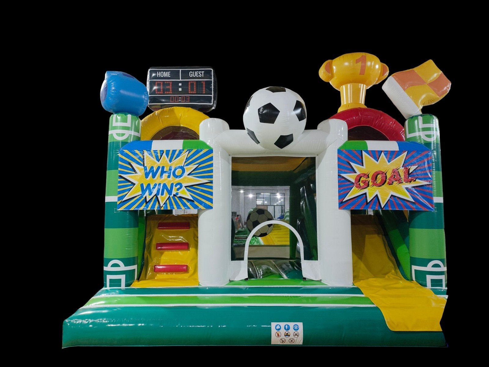 te koop mooi nieuw springkussen multiplay voetbal 5 x 4,5 m, Ophalen of Verzenden, Nieuw, Verjaardag