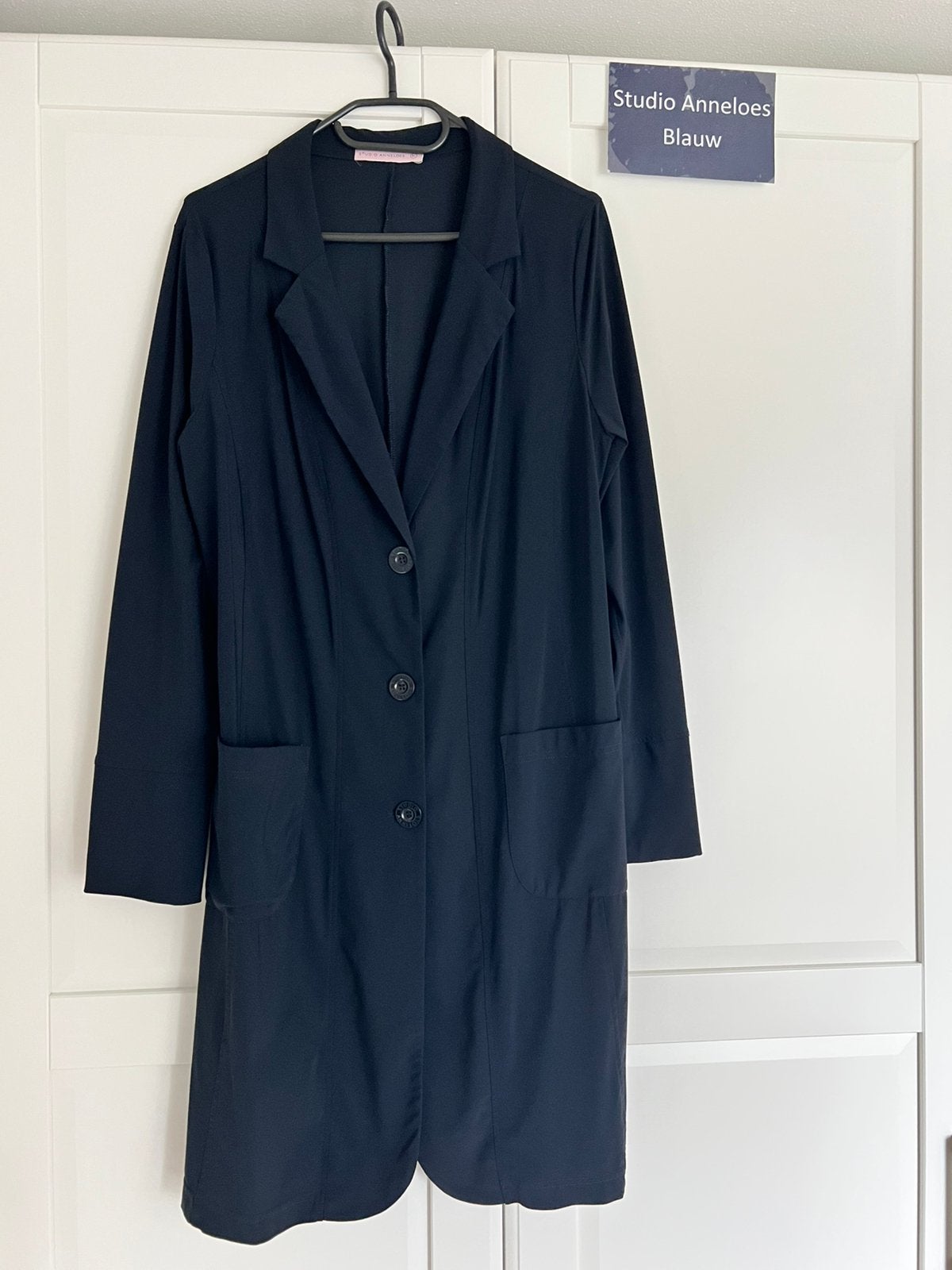 Studio anneloes sky high blazer XL donkerblauw travelstof, Blauw, Maat 46/48 (XL) of groter, Ophalen of Verzenden, Zo goed als nieuw