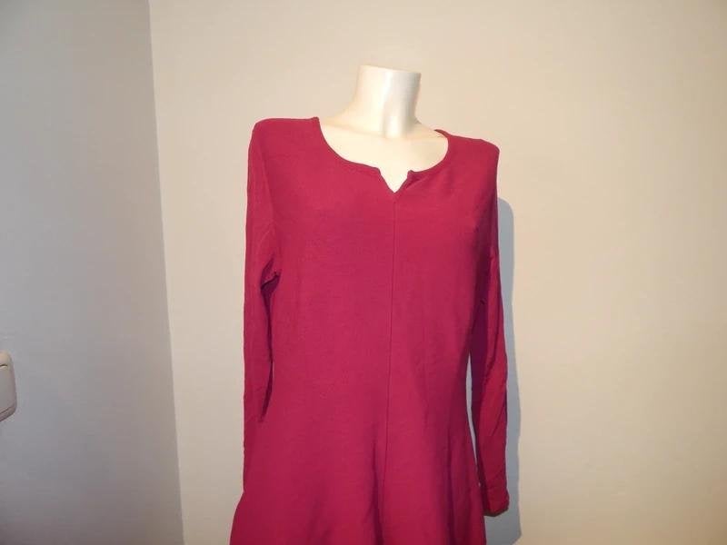 Marccain fucia roze jurk stretch breisel uitlopende rok N5, Kleding | Dames, Verzenden, Maat 42/44 (L), Zo goed als nieuw, Roze