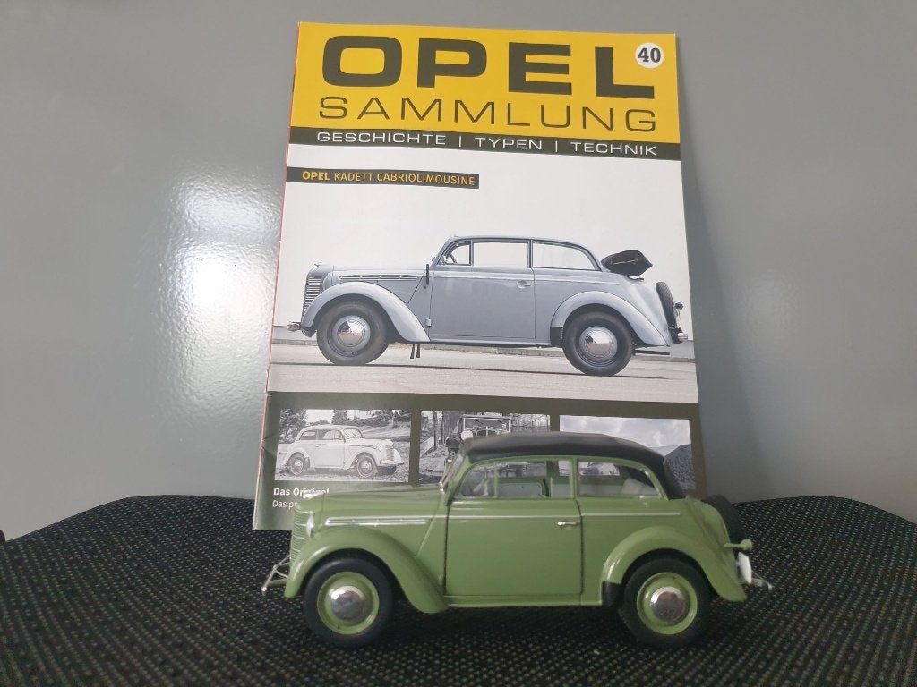 Opel Kadett Cabrio 1938 1:24 Hachette Opel Sammlung, Hobby en Vrije tijd, Ophalen of Verzenden, Nieuw, Auto, Overige merken