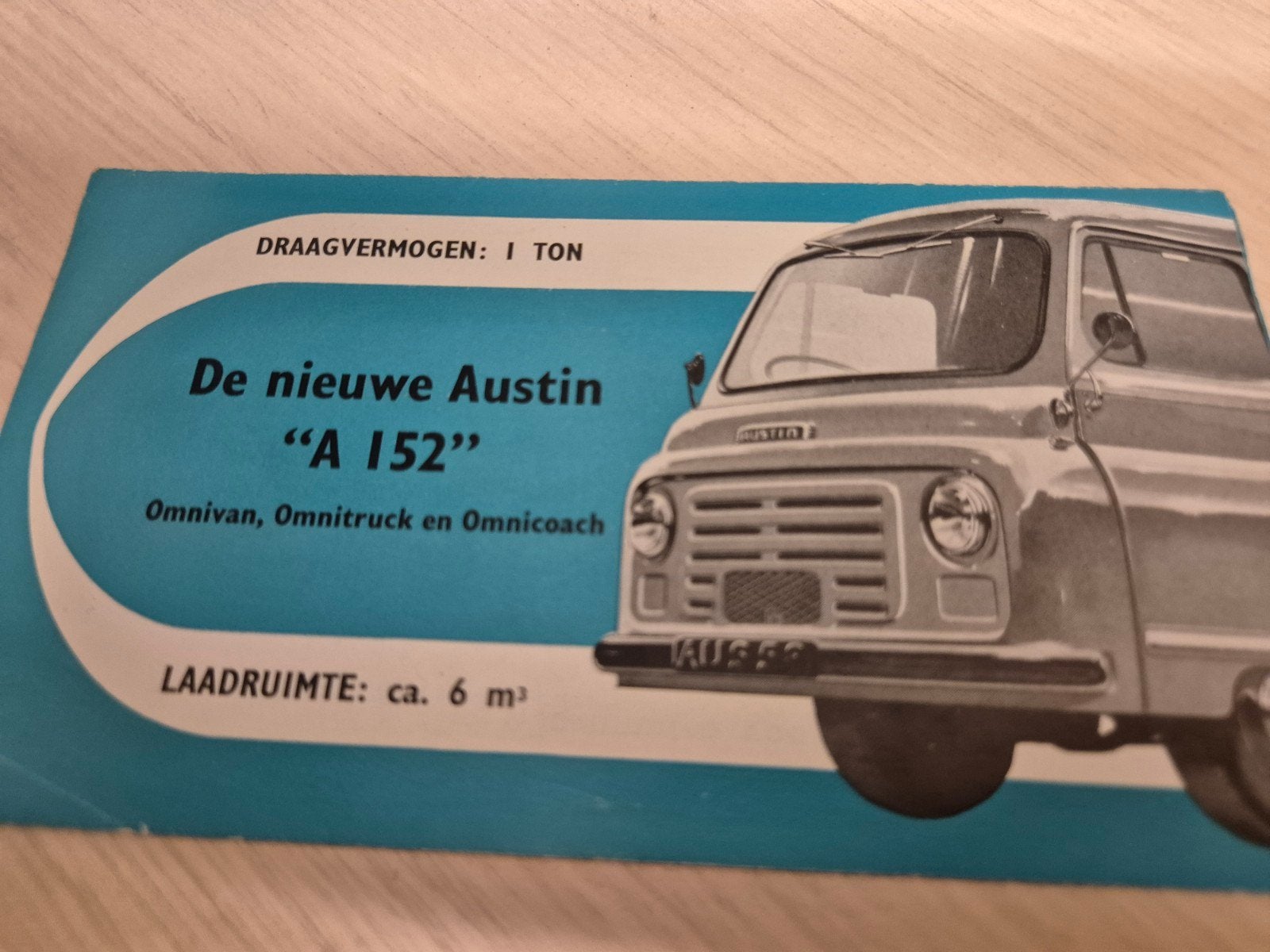 jaren 50 60 Nederlands Austin A152 bestelbus folder izgst, Ophalen of Verzenden, Zo goed als nieuw, Overige merken