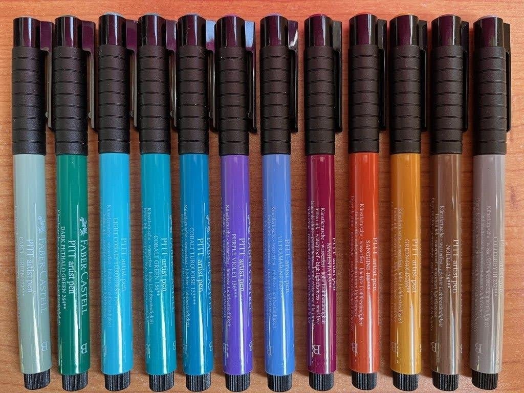 faber castell pitt artist pen 12x, Hobby en Vrije tijd, Tekenen, Ophalen of Verzenden, Zo goed als nieuw, Potlood of Stift