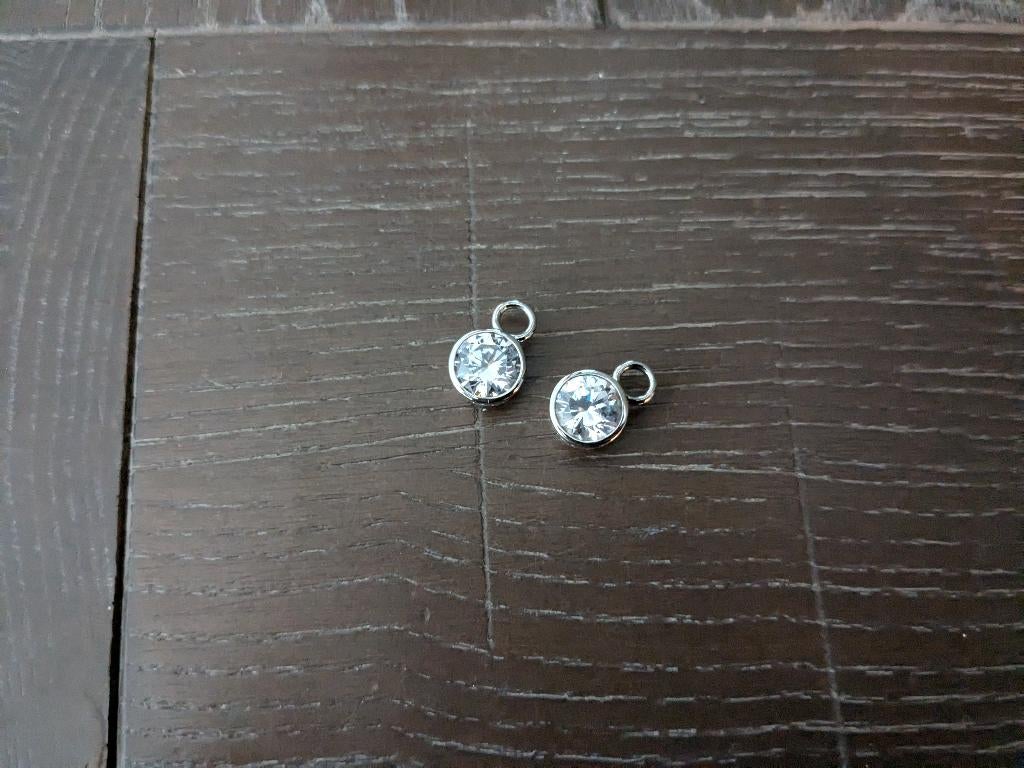 ZINZI ZICH186W zilveren oorbedels crystal 11 mm, Ophalen of Verzenden, Zo goed als nieuw, Zilver, Zilver