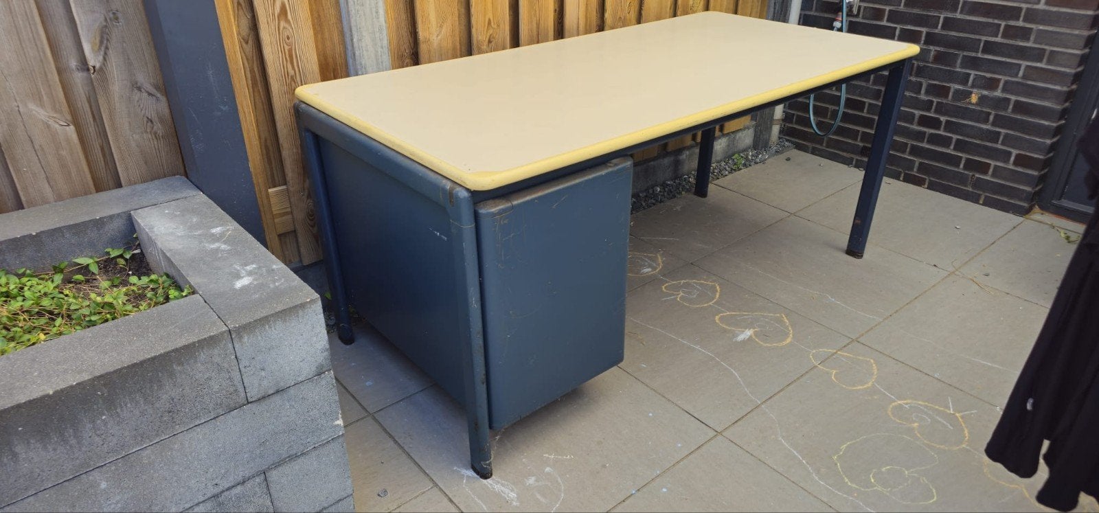 Stevig bureau met ladeblok, Ophalen, Overige typen, Gebruikt, Met lades