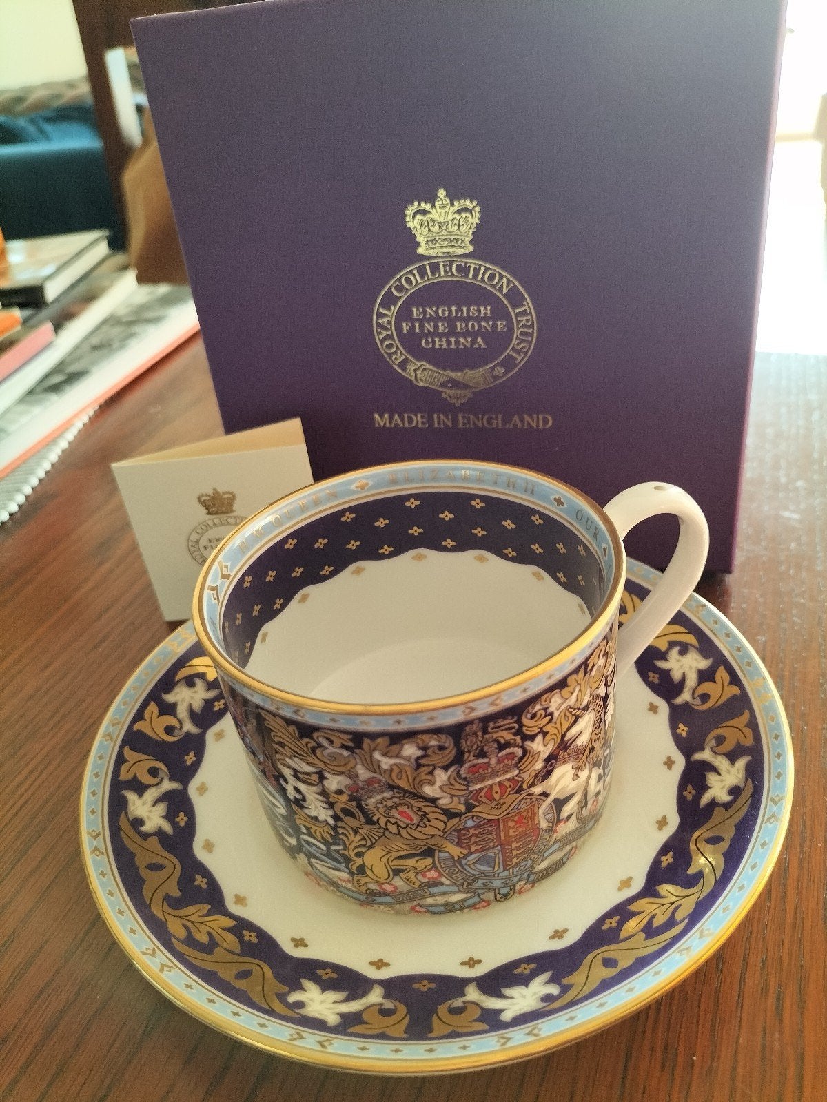 Royal Collection English Fine Bone China Kop en Schotel, Verzenden, Zo goed als nieuw, Buitenland, Servies
