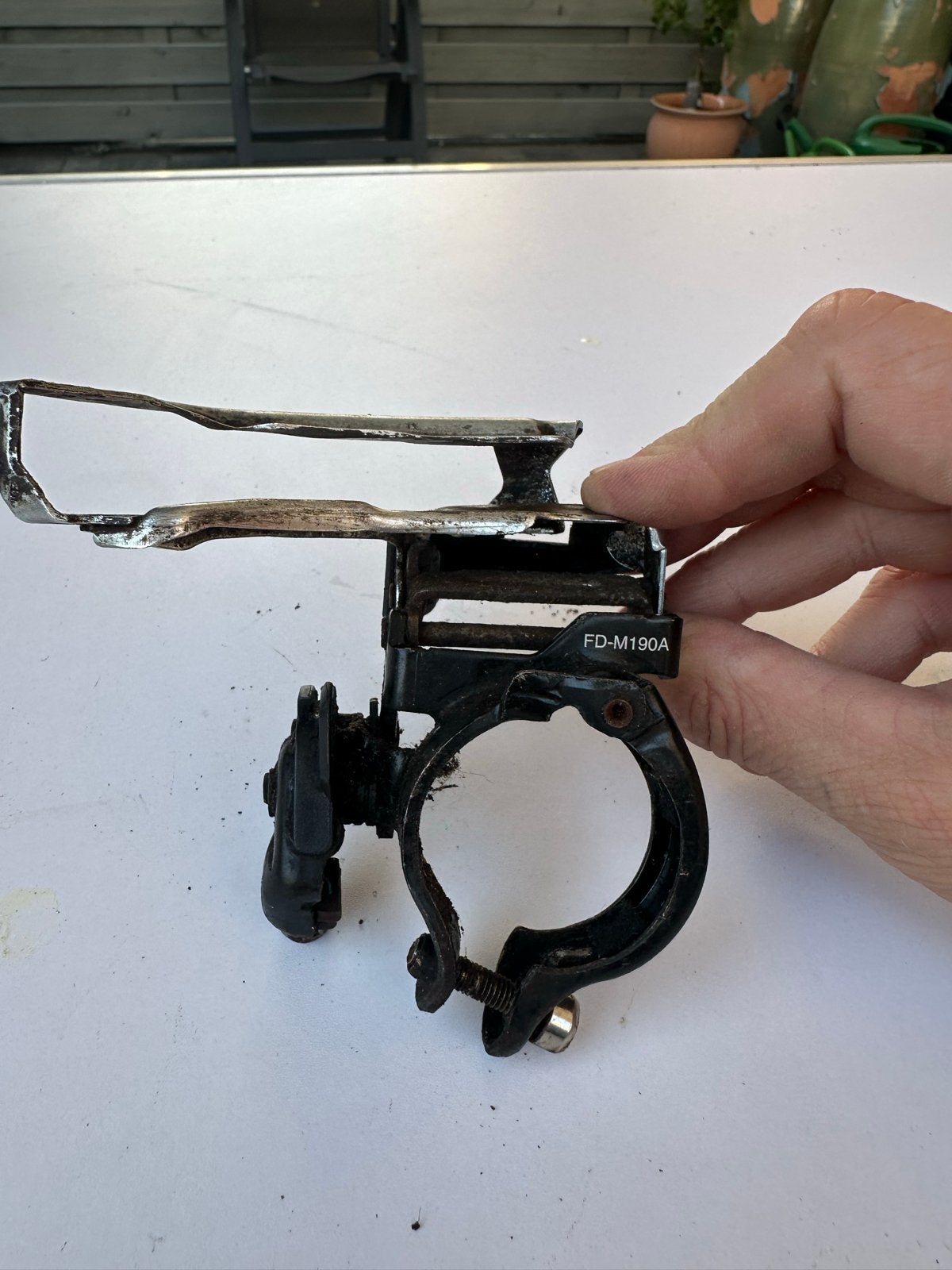 Shimano FD-M190A 3x7 / 3x8 Voorderailleur shifter, Gebruikt, Staal, Ophalen of Verzenden, Derailleur of Ketting