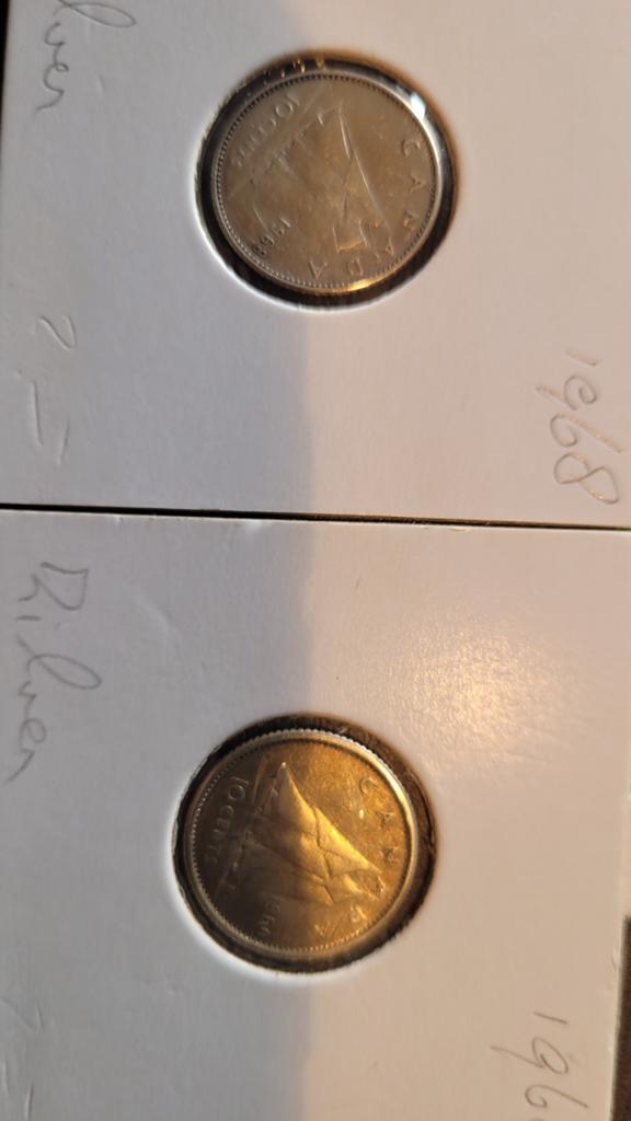2x 10 cent canada zilver?, Postzegels en Munten, Munten | Europa | Euromunten, Ophalen, Portugal, 10 cent, Zilver