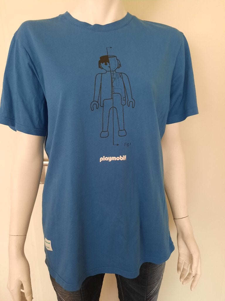 Nieuw! Blauw T-shirt Brava Fabrics Playmobil mt M-L, Brava Fabrics, Nieuw, Ophalen of Verzenden, Maat 48/50 (M)