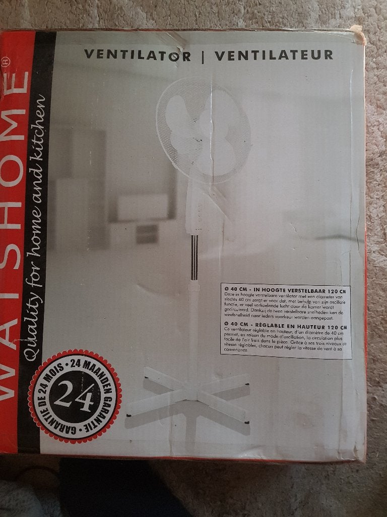 Ventilator staand model in doos, Witgoed en Apparatuur, Ventilatoren, Nieuw, Statiefventilator, Ophalen