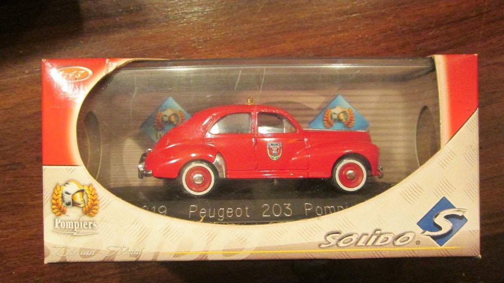 Peugeot 203 Brandweer Solido 1:43, Ophalen of Verzenden, Nieuw, Auto, Solido