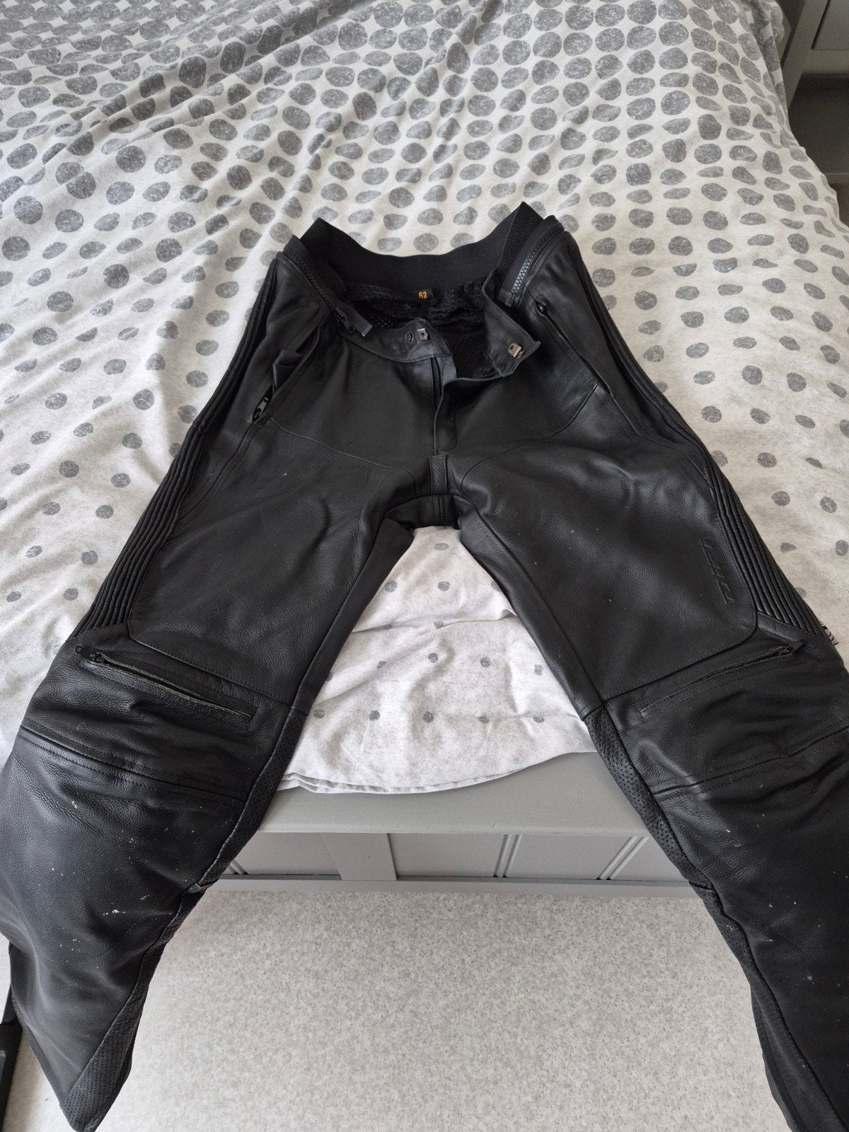Lederen motorbroek maat 52, Motoren, Ophalen, Tweedehands, Heren, Broek | leer