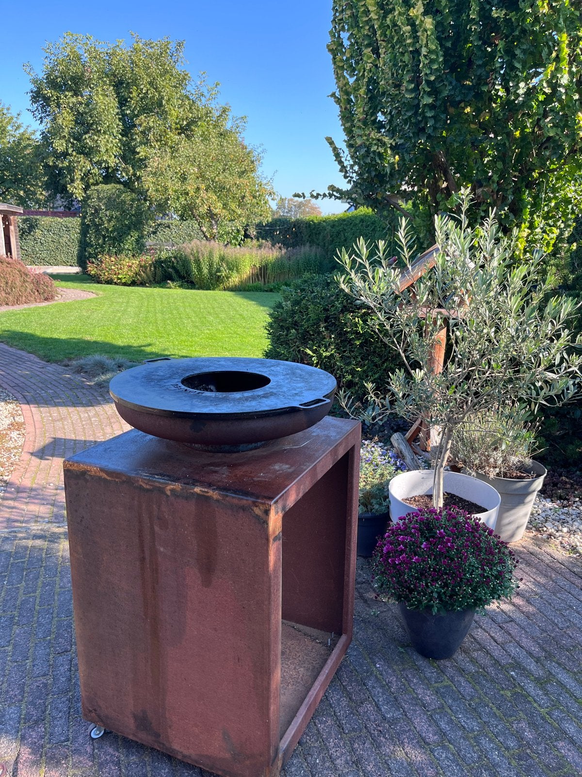 O-ring BBQ met verrijdbaar onderstel, Ophalen of Verzenden, Zo goed als nieuw