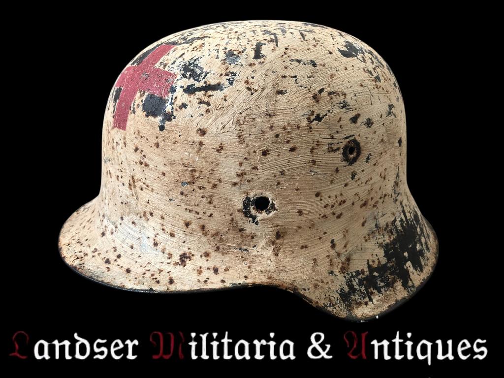 WW2 sanitäter M42 wintercamo helm <EF66>, Verzamelen, Ophalen of Verzenden