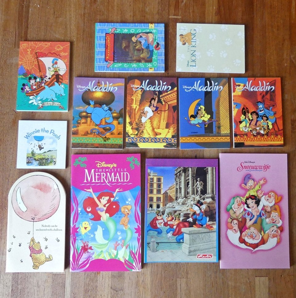 Walt Disney notitieblokjes opschrijfboekjes Aladdin Pooh ed, Ophalen of Verzenden, Pocahontas of Kl. Zeemeermin, Zo goed als nieuw