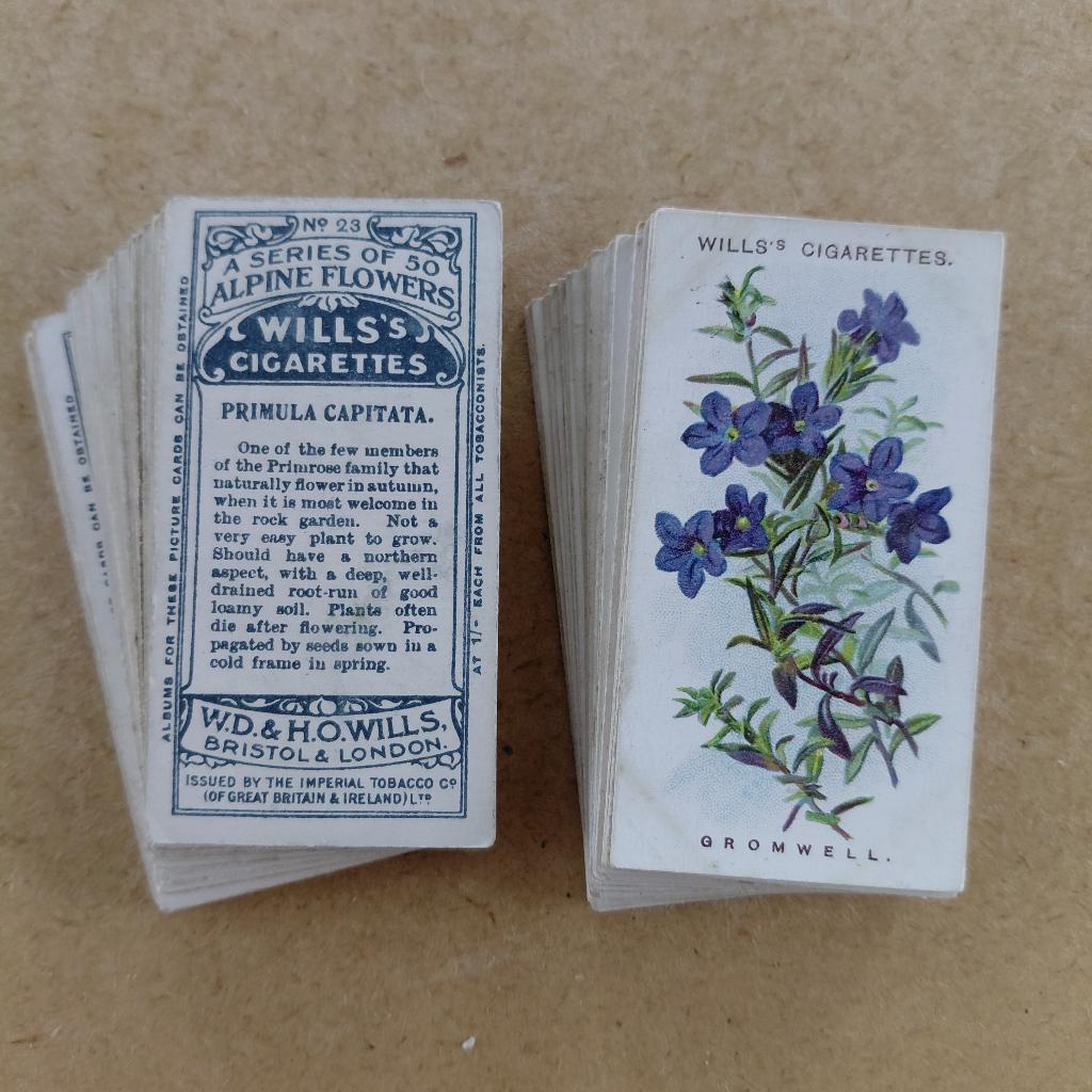 Alpine Flowers compl. set 50 bloemen cigarette cards B-keus, Ophalen, Gebruikt